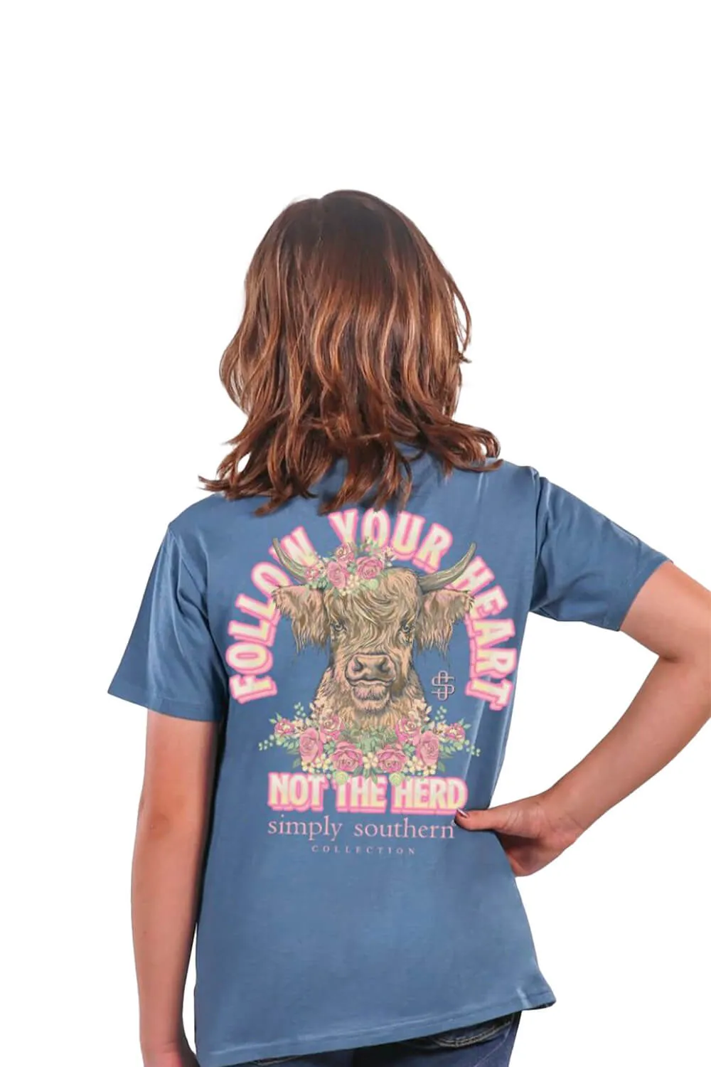 Simply Southern Youth Follow Your Heart T-Shirt for Girls in Blue | YTH-SS-HERD-COMET sold by Glik’s