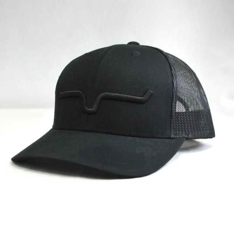 Kimes Ranch Weekly Trucker Hat for Men in Black | S22-23200202-BLK/BLK sold by Glik’s