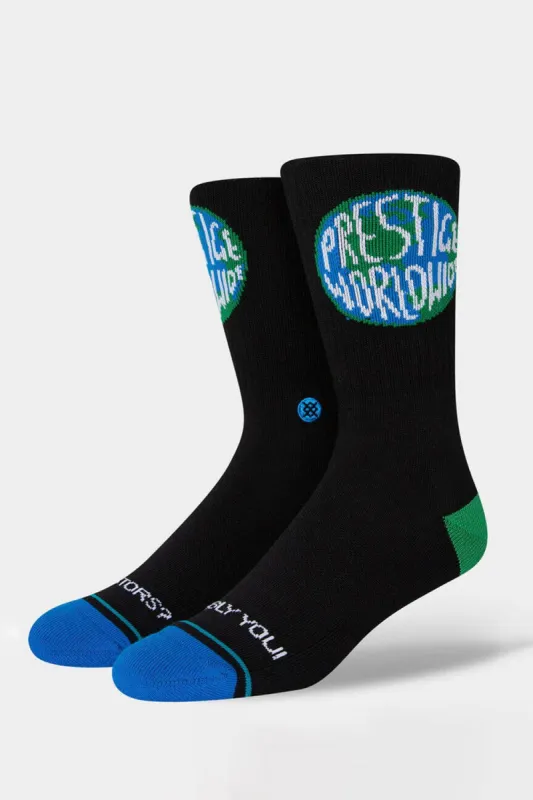 Stance Step Brothers Prestige Worldwide Crew Socks for Men in Blue | A556C19PRE-BLU sold by Glik’s