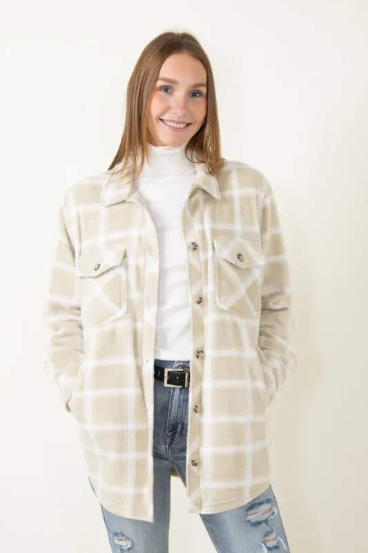 Thread & Supply Tullis Shacket for Women in Sand Brown | J7711PFKTS-SAND PLAID sold by Glik’s
