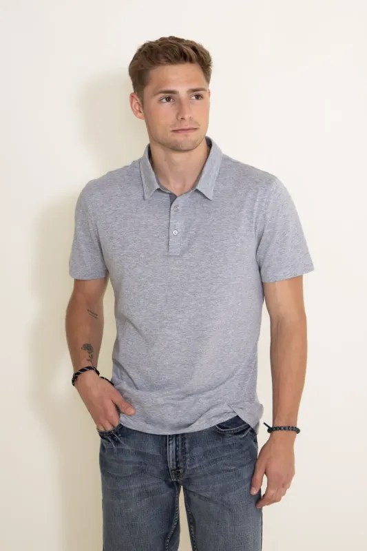 1897 Original Jersey Polo Shirt for Men in Grey | GLZS2C3997-GARGOYLE sold by Glik’s