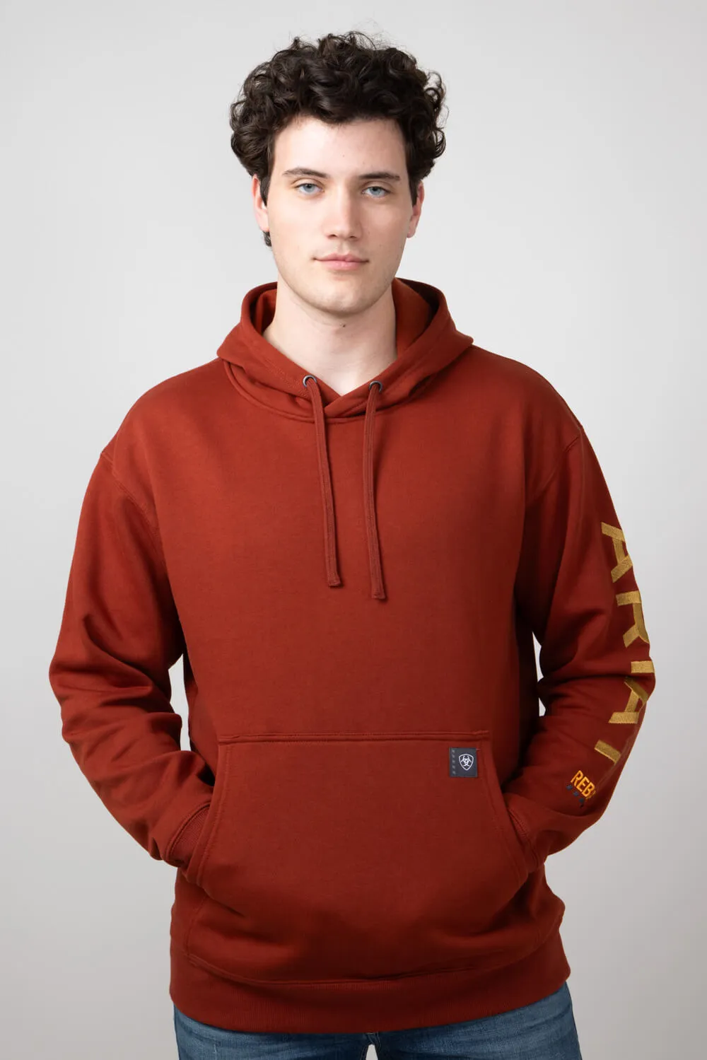 Ariat Rebar Graphic Hoodie for Men in Burnt Henna | 10052865-BURNTHENNA sold by Glik’s