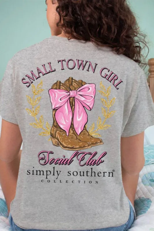Simply Southern Small Town Girl T-Shirt for Women in Heather Grey | SS-SMALLTOWN-HTHRGRY sold by Glik’s