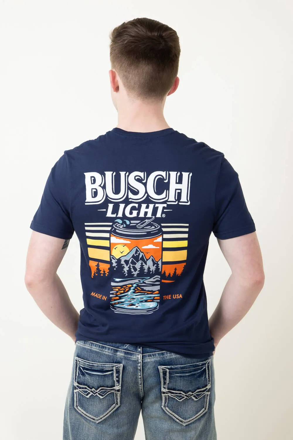 Busch Light Can T-Shirt for Men in Navy Blue | 3371-NAVY sold by Glik’s product image thumbnail 4