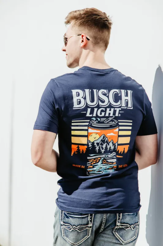 Busch Light Can T-Shirt for Men in Navy Blue | 3371-NAVY sold by Glik’s