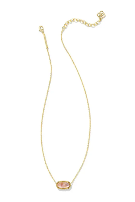 Kendra Scott Elisa Gold Birthstone Pendant Necklace in Gold Light Pink Abalone | 9608864952-OOS sold by Glik’s