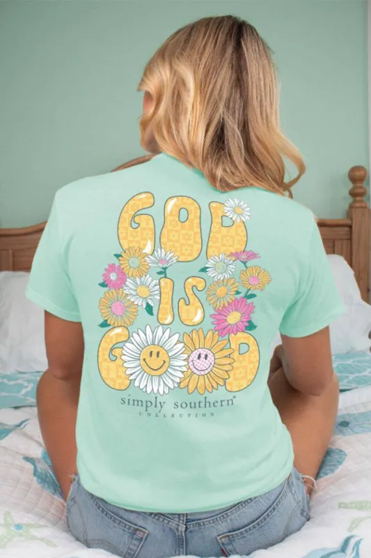 Simply Southern God is Good T-Shirt for Women in Green  | SS-GOOD-CHINCHILLA sold by Glik’s