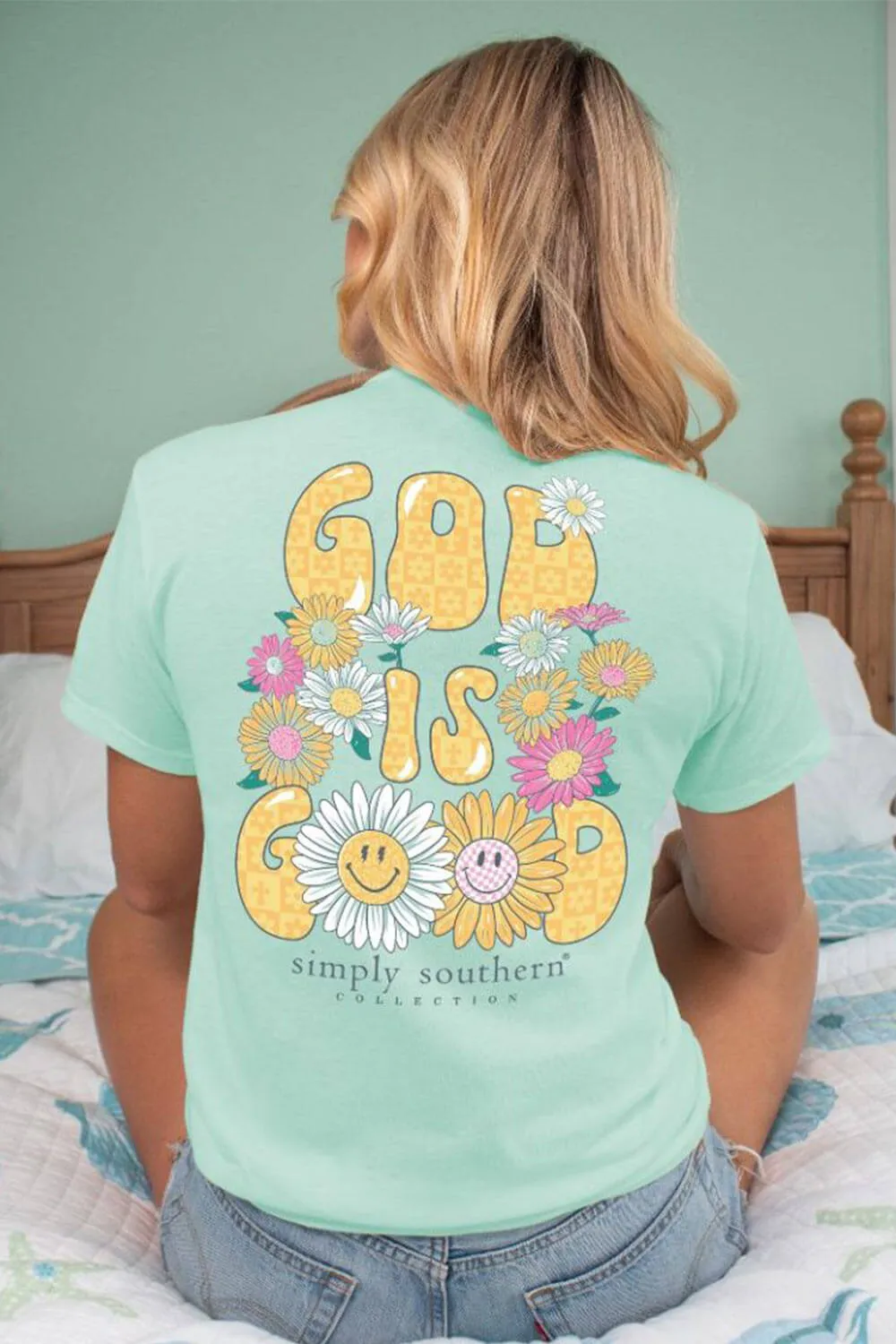 Simply Southern God is Good T-Shirt for Women in Green | SS-GOOD-CHINCHILLA sold by Glik’s