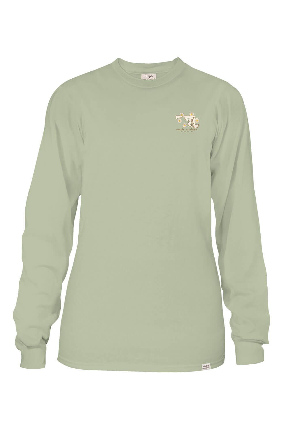 Simply Southern Plus Size Long Sleeve Maryland T-Shirt for Women in Sage | EXT-LS-STATE-MD-SAGE sold by Glik’s product image thumbnail 2