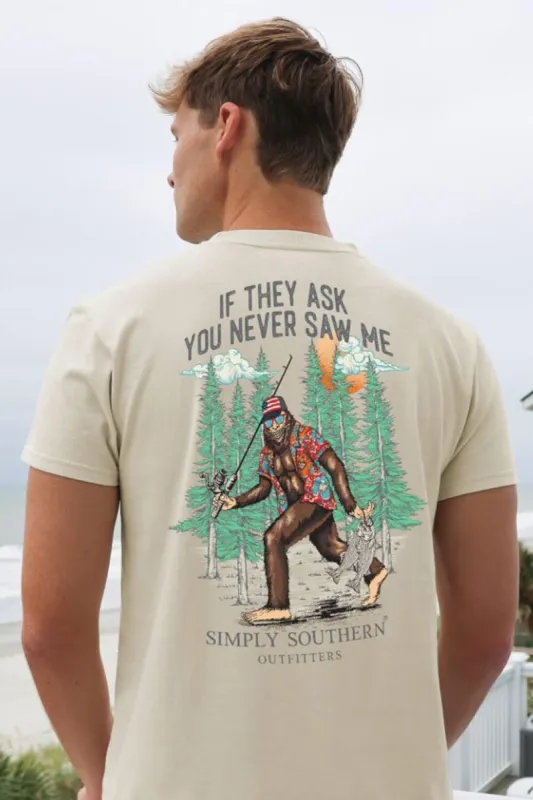 Simply Southern Bigfoot T-Shirt for Men in Light Beige | MN-SS-BIGFOOT-WISP-S sold by Glik’s
