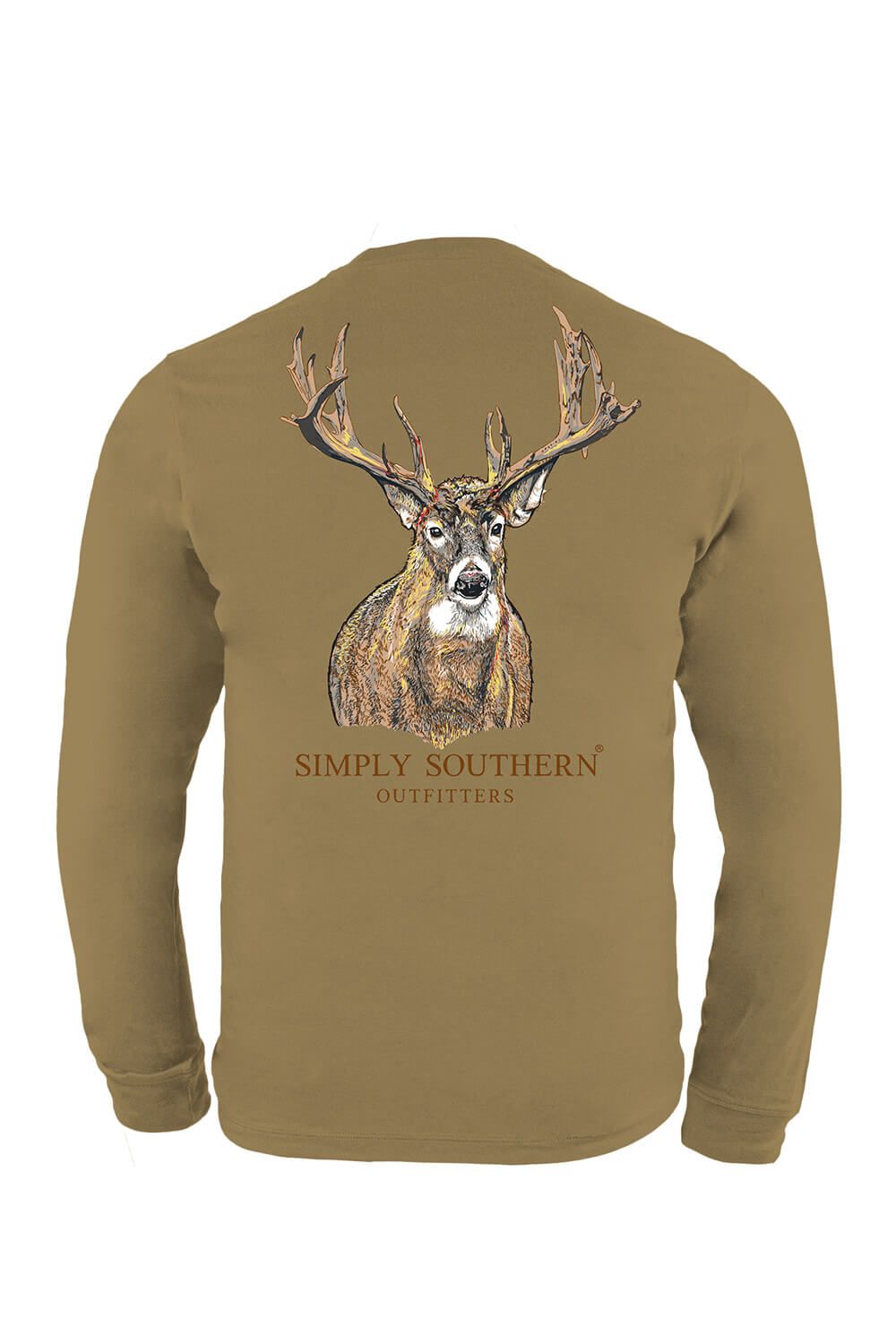 Simply Southern XXL Long Sleeve Deer T-Shirt for Men in Brown | ULS-DEER-TUPELO-XXL sold by Glik’s