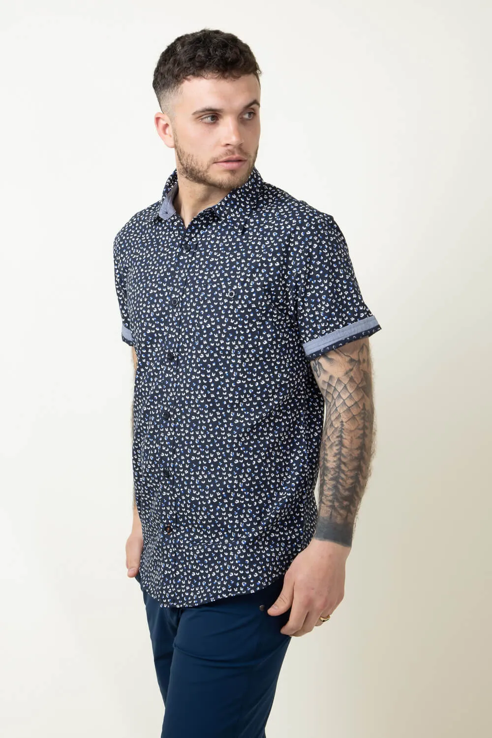 Weatherproof Vintage Woven Print Button Down Shirt for Men in Blue | S2484244GK-POLARNIGHT sold by Glik’s product image thumbnail 4