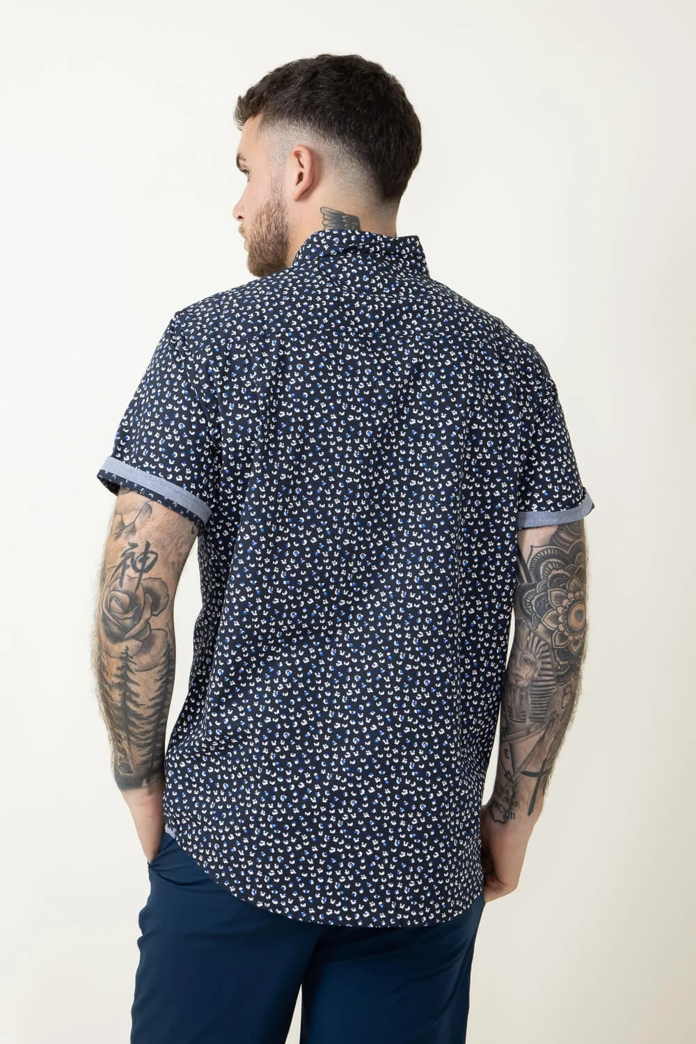 Weatherproof Vintage Woven Print Button Down Shirt for Men in Blue | S2484244GK-POLARNIGHT sold by Glik’s product image thumbnail 3