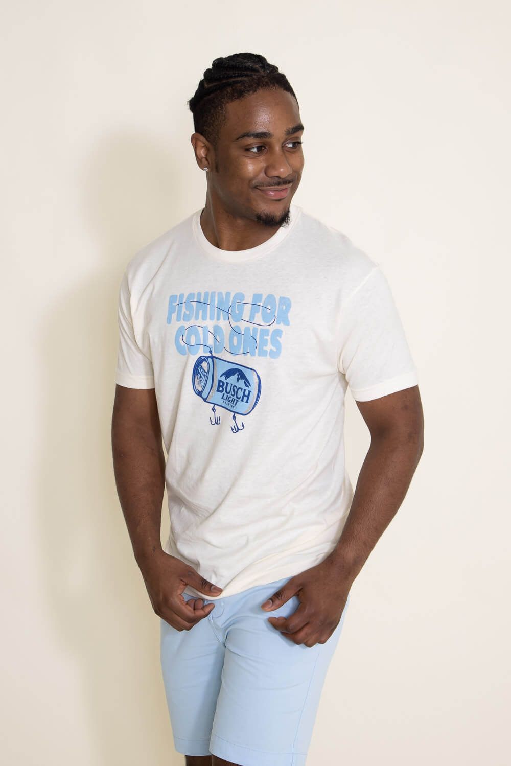 Brew City Busch Fishing For Cold Ones T-Shirt for Men in Off White | 15846-106A-NATURAL sold by Glik’s product image thumbnail 2