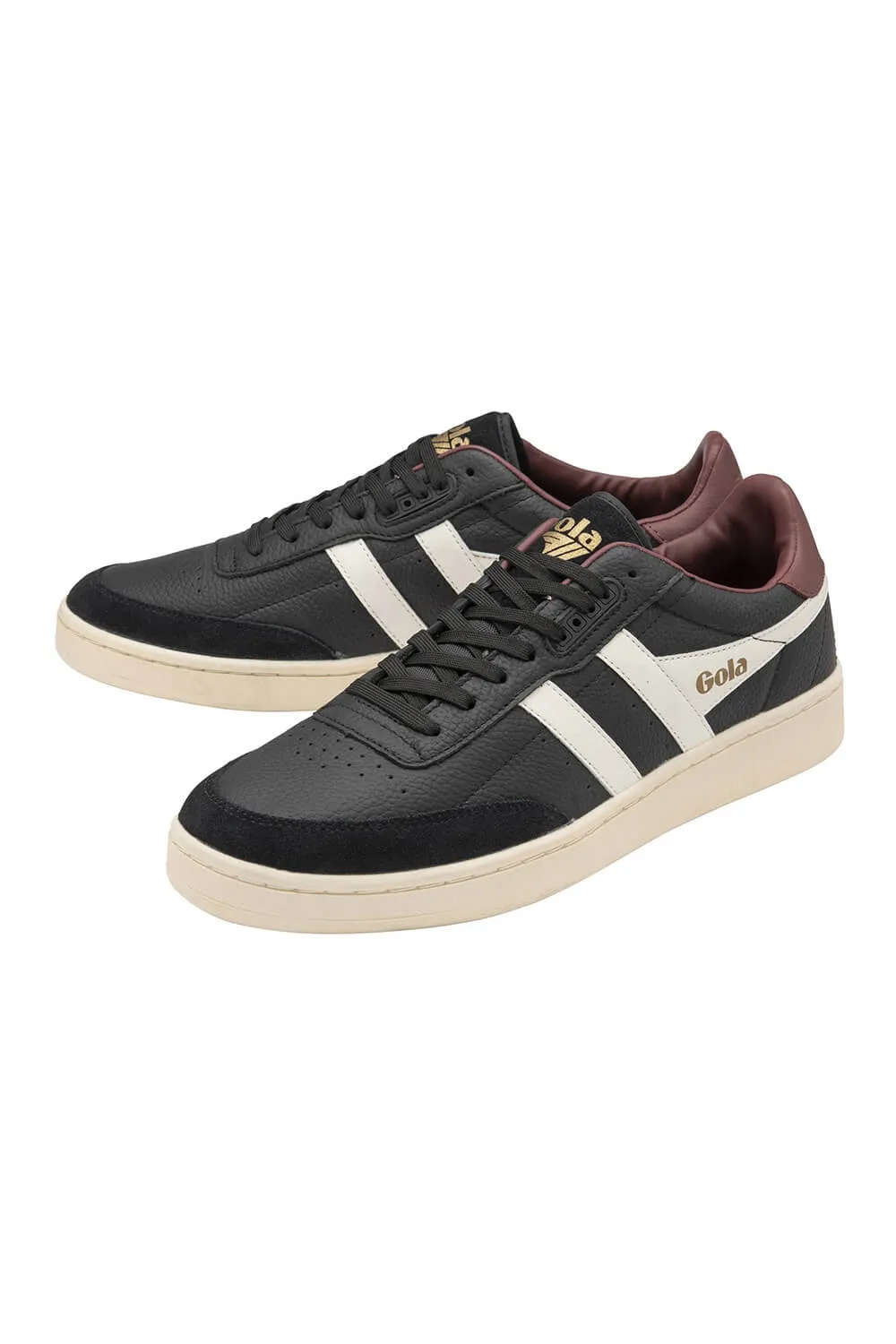 Gola Classics Contact Leather Sneakers for Men in Black | CMB261-BLACK/WHITE sold by Glik’s