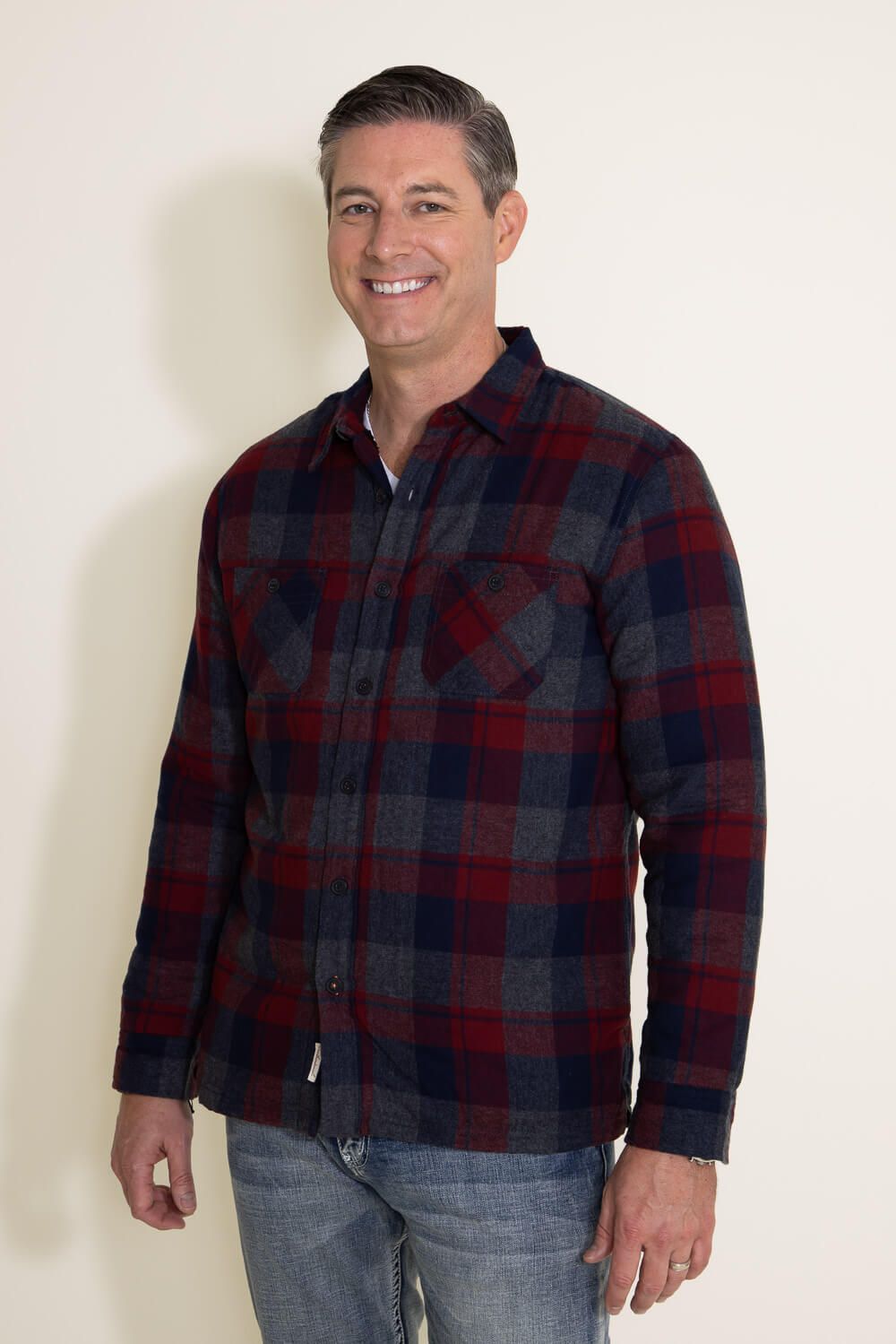 Weatherproof Vintage Sherpa Lined Shirt Jacket for Men in Red | F235441GK-REDDAHLIA sold by Glik’s product image thumbnail 4