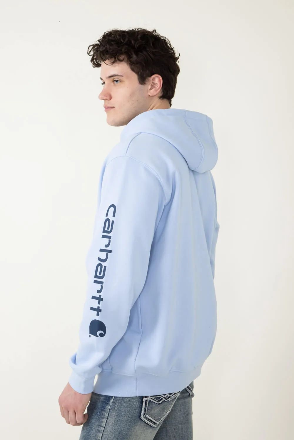 Carhartt Loose Midweight Logo Sleeve Graphic Sweatshirt for Men in Fog Blue | K288-HC5-FOGBLUE sold by Glik’s product image thumbnail 3