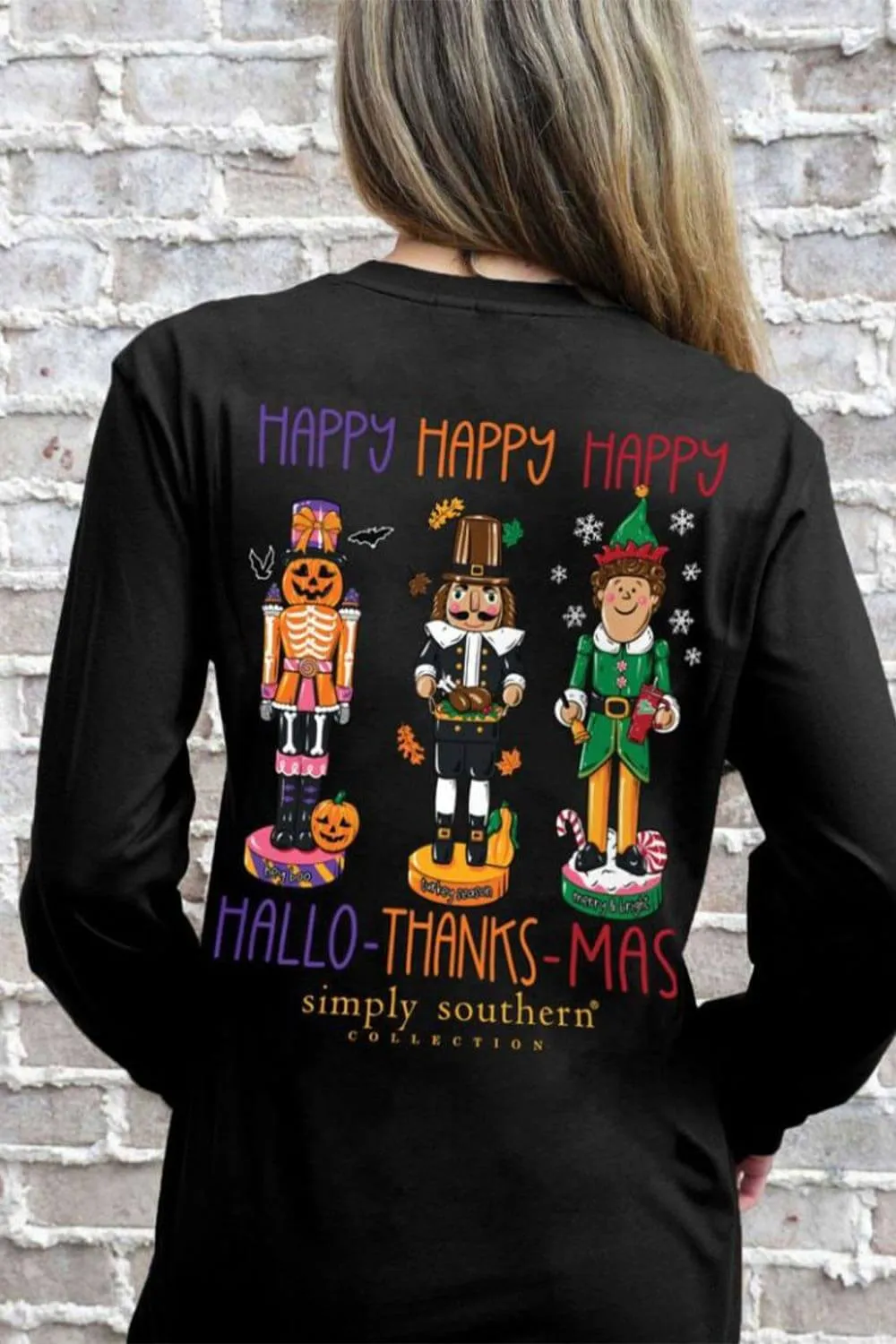 Simply Southern Long Sleeve Happy Everything T-Shirt for Women in Black | LS-EVERYTHING-BLACK sold by Glik’s