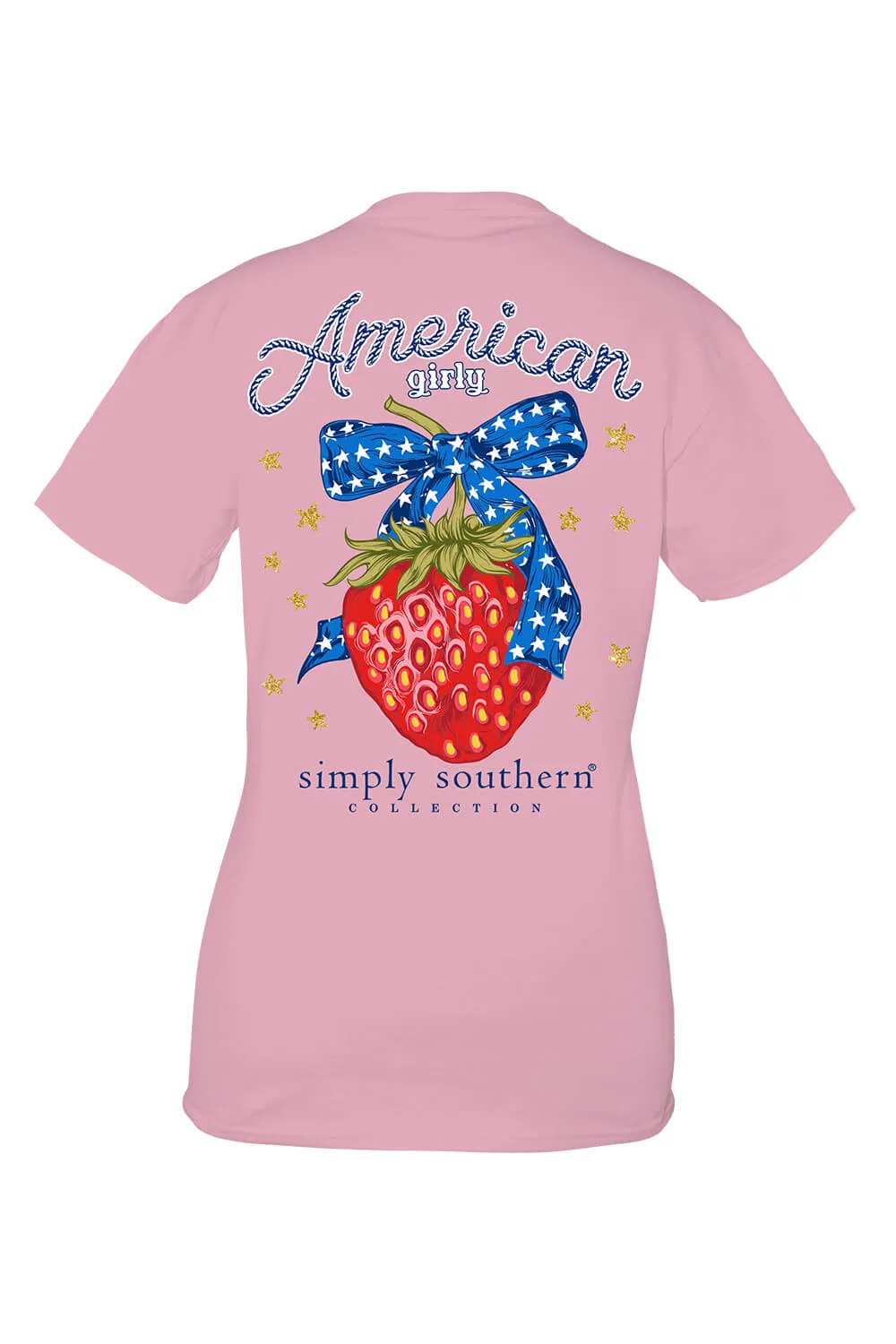 Simply Southern Plus Size American Girly Strawberry T-Shirt for Women in Pink | EXT-SS-AMRGIRLY-PETAL sold by Glik’s