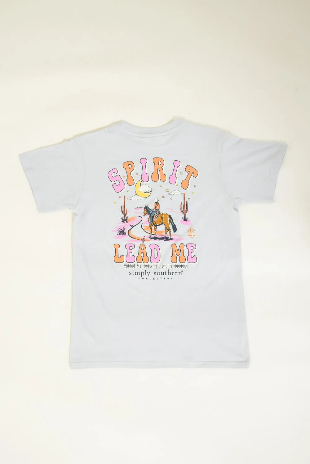 Simply Southern Youth Spirit Lead Me T-Shirt for Girls in Grey | YTH-SS-SPIRIT-WHITEWATER sold by Glik’s