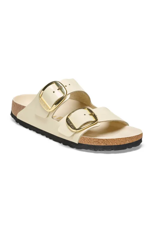 Birkenstock Arizona Big Buckle Sandals for Women in High Shine Ecru | 1026128 sold by Glik’s