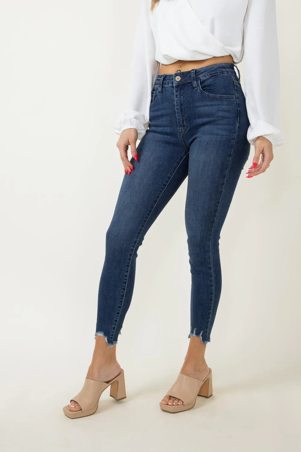 KanCan Relik High Rise Frayed Ankle Skinny Jeans for Women | KC11256M sold by Glik’s