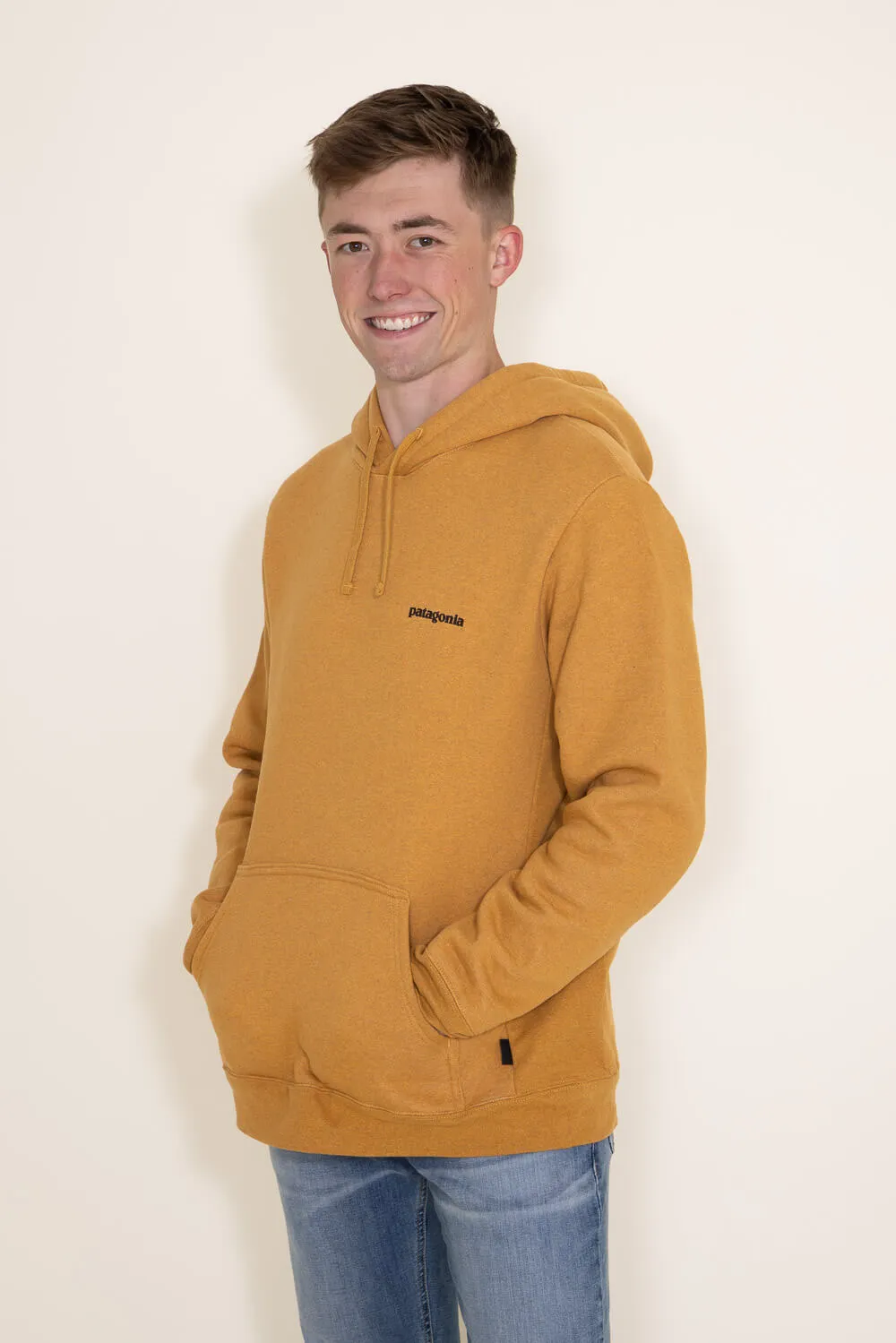 Patagonia Men’s Boardshort Logo Uprisal Hoodie in Mango Yellow | 39665-DMGO sold by Glik’s product image thumbnail 4