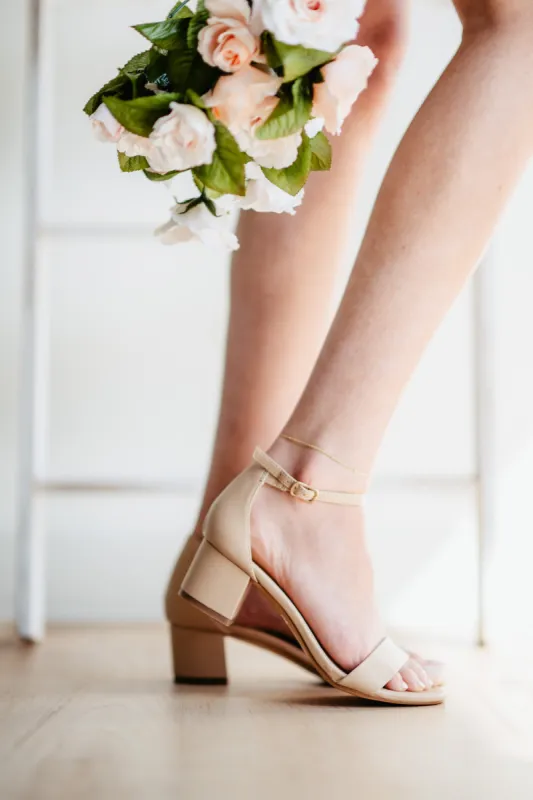De Blossom Annie Strap Heels for Women in Nude | ANNIE-50W NUDE sold by Glik’s