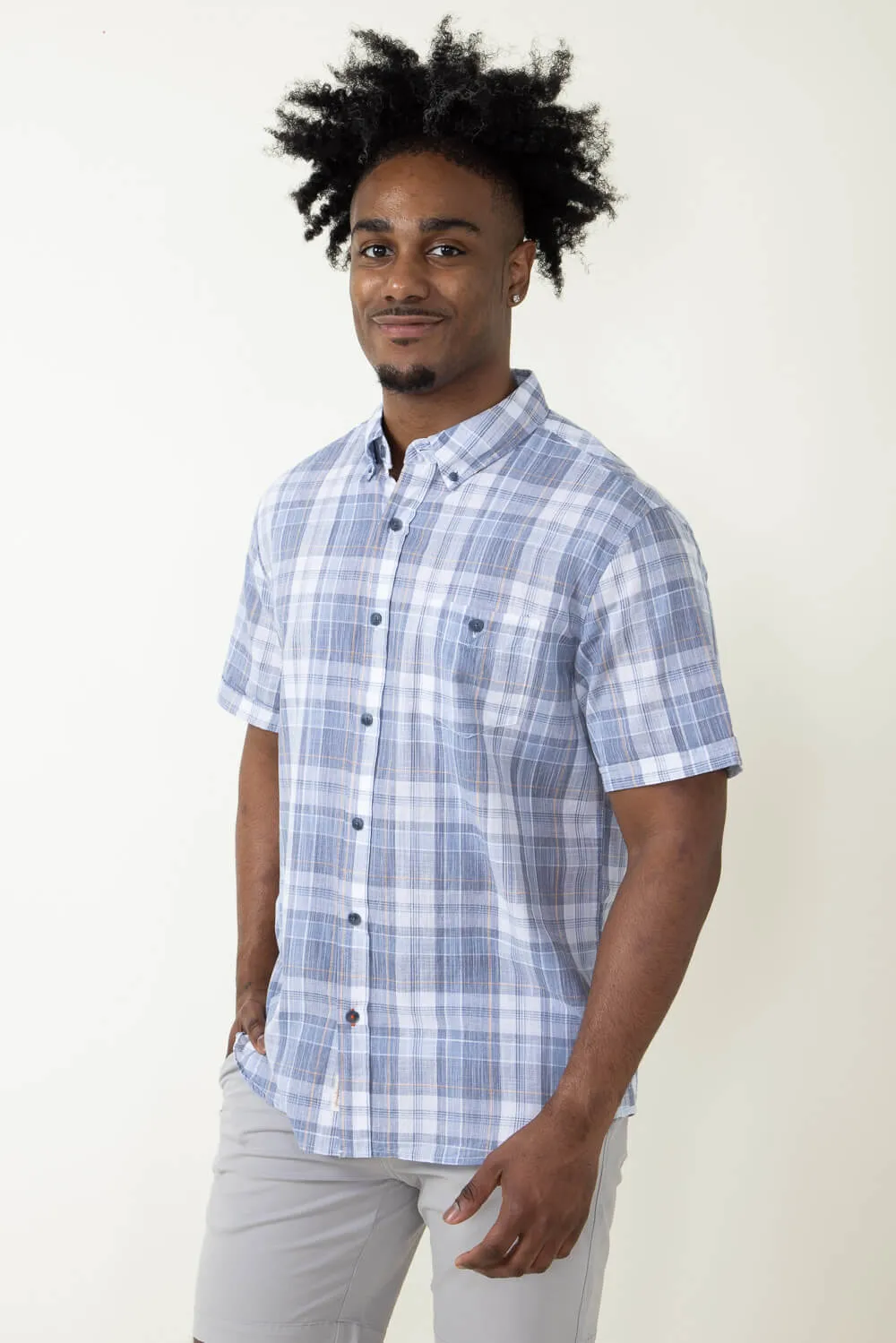 Weatherproof Vintage Cotton Plaid Button Down Shirt for Men in Blue | S2484281GK-KENTUCKYBLU sold by Glik’s product image thumbnail 3