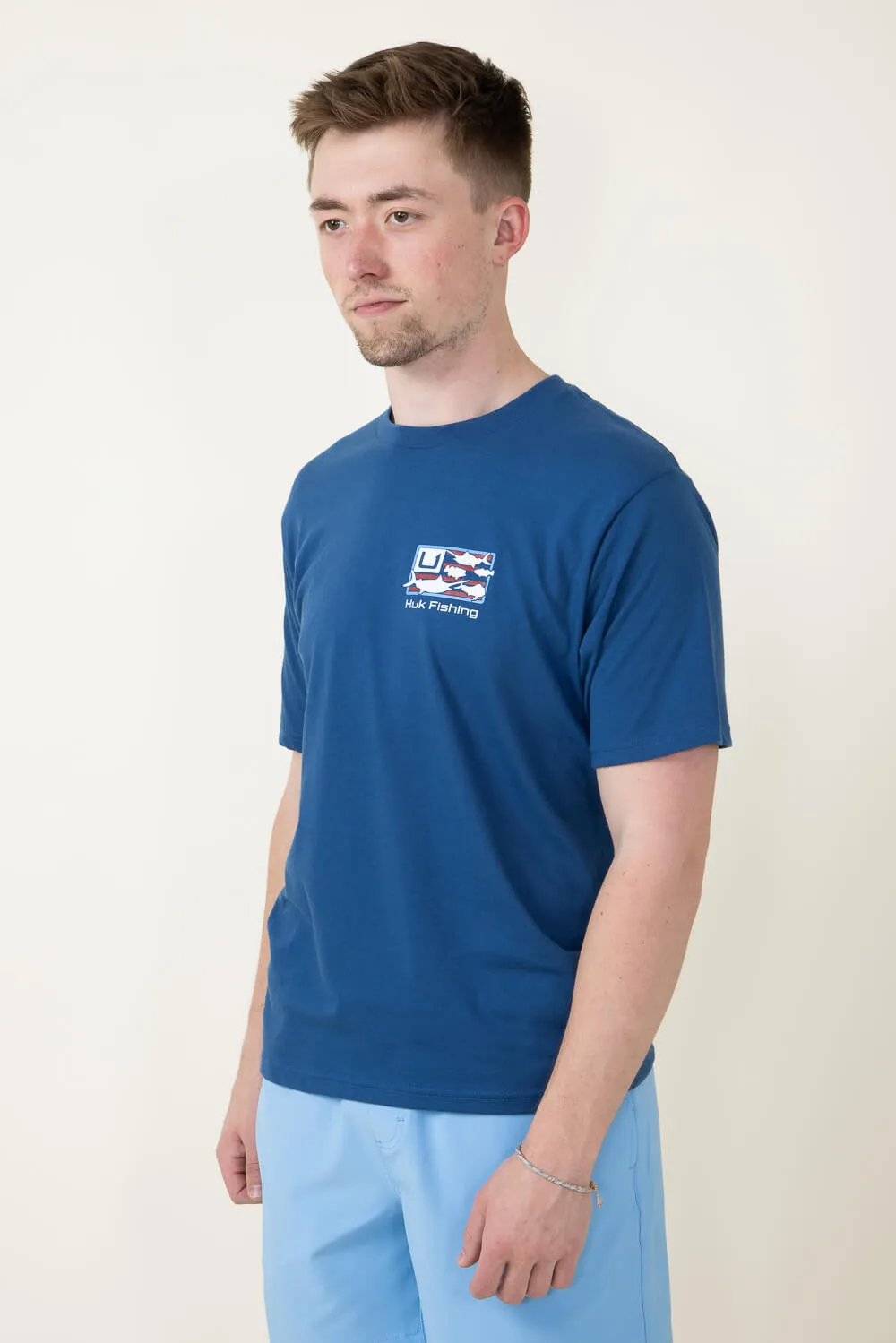 Huk Fishing Trophy Flag T-Shirt for Men in Blue | H1000499-489-SETSAIL sold by Glik’s product image thumbnail 4