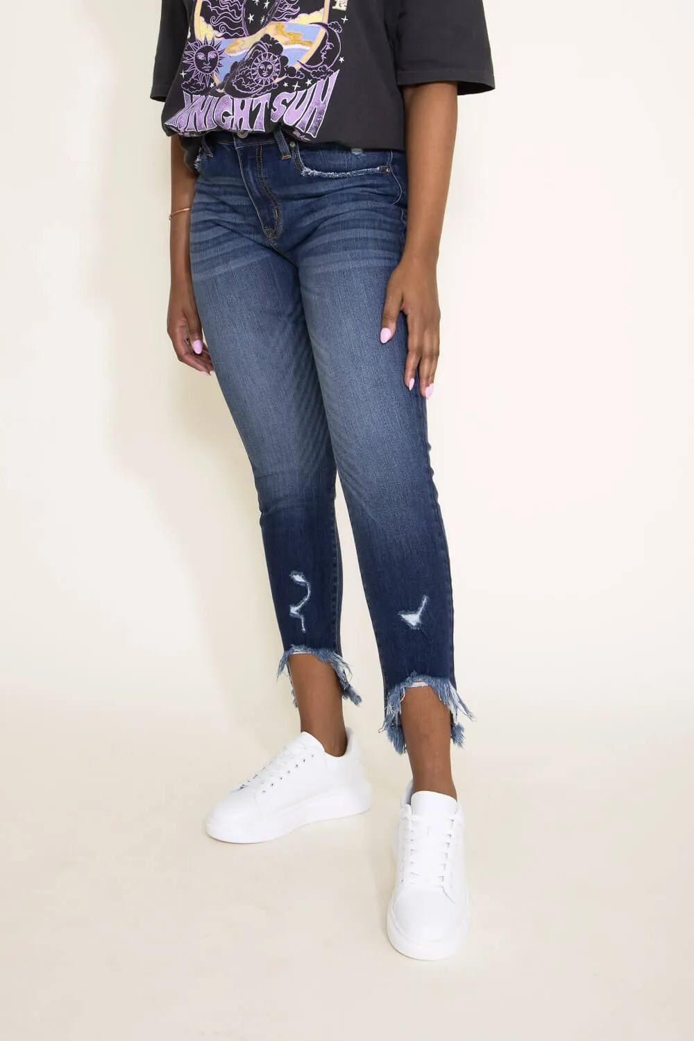 KanCan High Rise Fray Hem Ankle Skinny Jeans for Women | KC8395D sold by Glik’s product image thumbnail 4