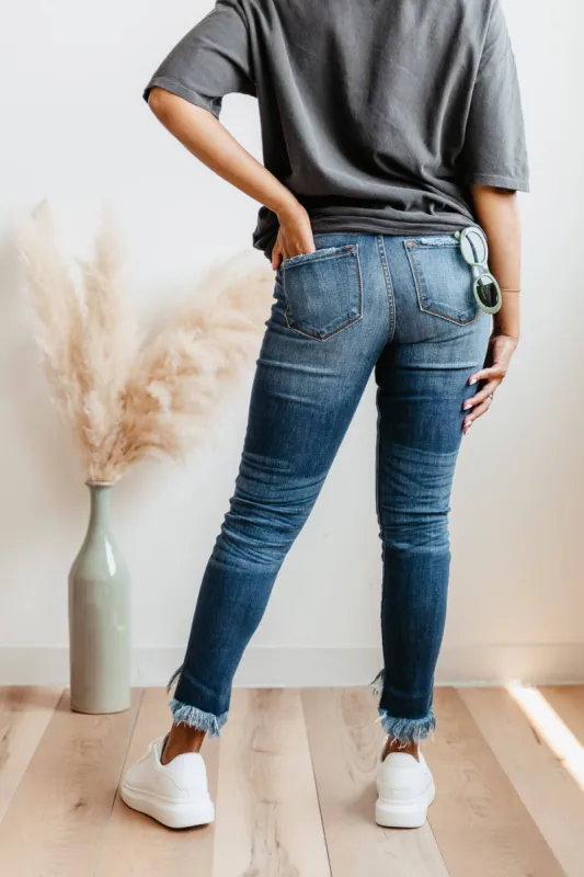 KanCan High Rise Fray Hem Ankle Skinny Jeans for Women | KC8395D sold by Glik’s