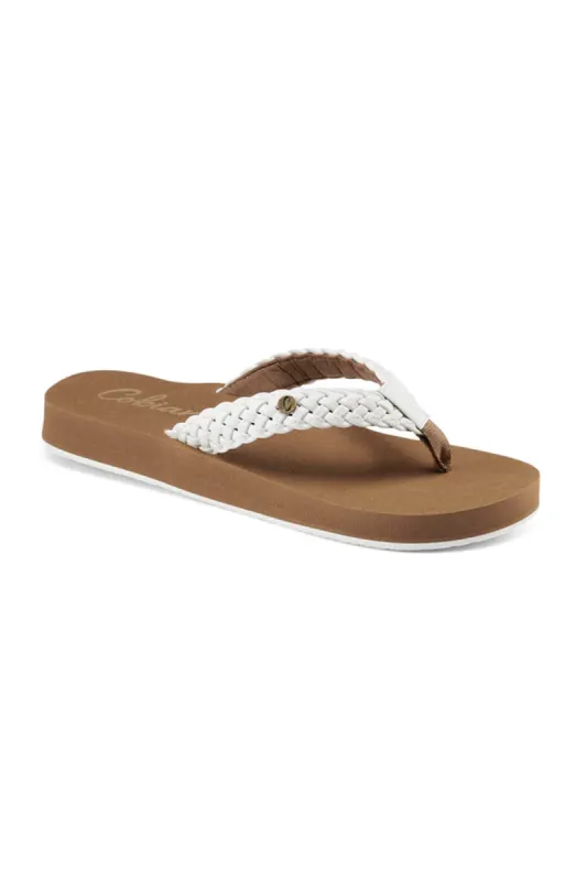 Cobian Braided Bounce Flip Flops for Women in White | BRB10-100 sold by Glik’s