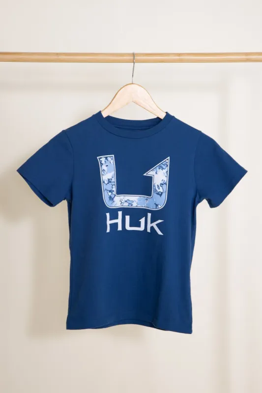 Huk Fishing Youth Fin Fill T-Shirt for Boys in Navy Blue | H7100055-489 sold by Glik’s