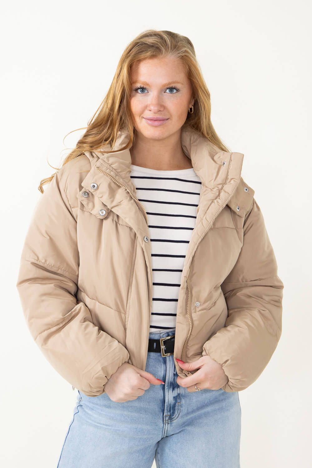 Love Tree Hooded Puffer Coat for Women in Khaki | 80148JH-KHAKI sold by Glik’s product image thumbnail 2