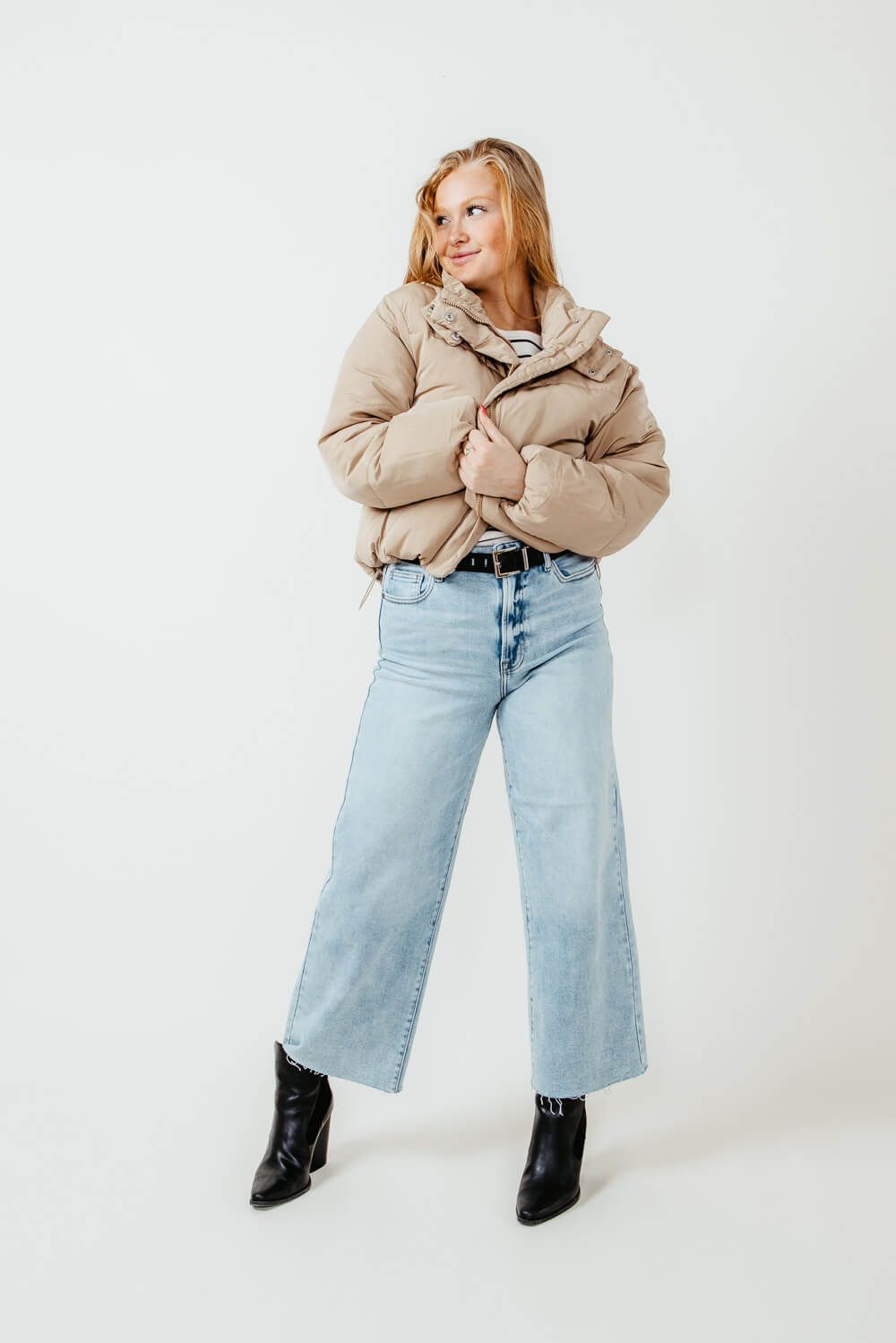 Love Tree Hooded Puffer Coat for Women in Khaki | 80148JH-KHAKI sold by Glik’s