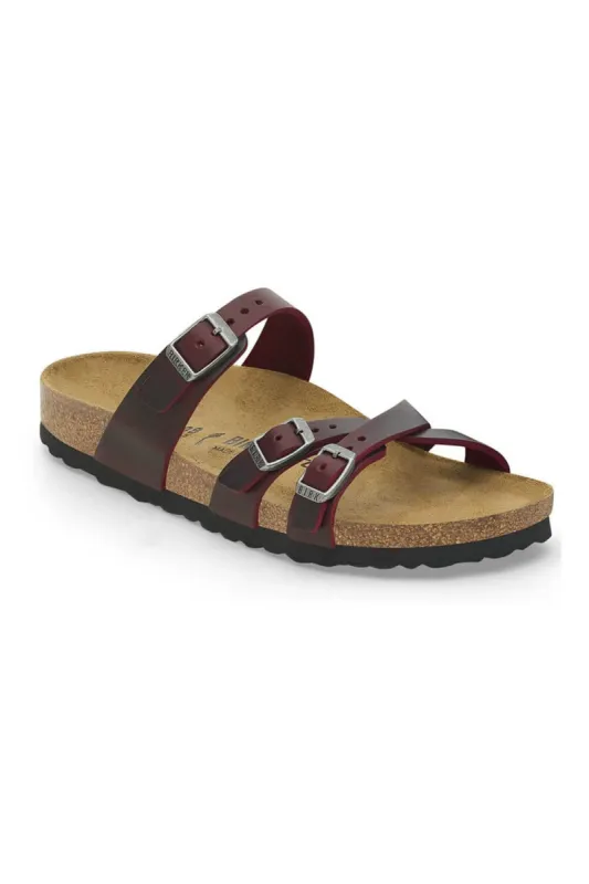Birkenstock Franca Oiled Leather Sandals for Women in Zinfandel | 1028019 sold by Glik’s