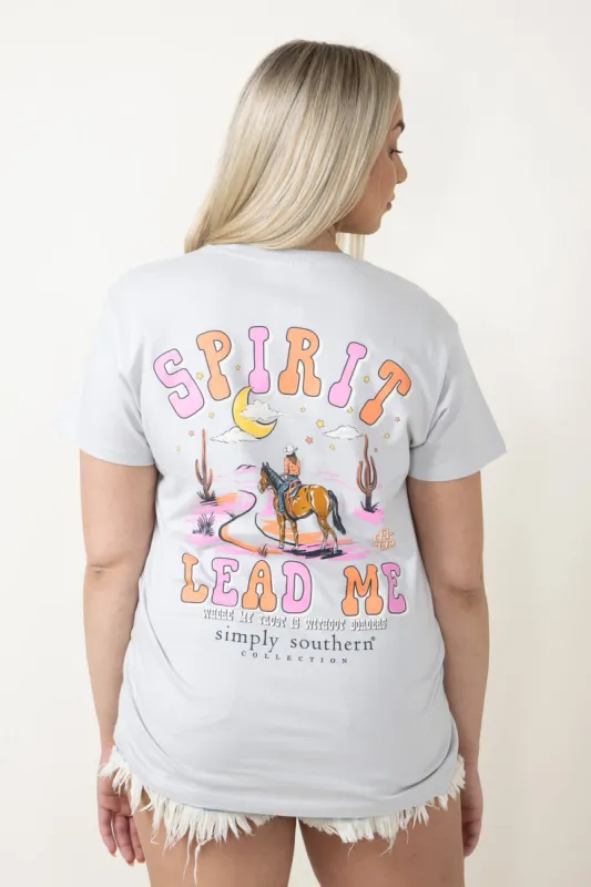 Simply Southern Spirit Lead Me T-Shirt for Women in Grey | SS-SPIRIT-WHITEWATER sold by Glik’s