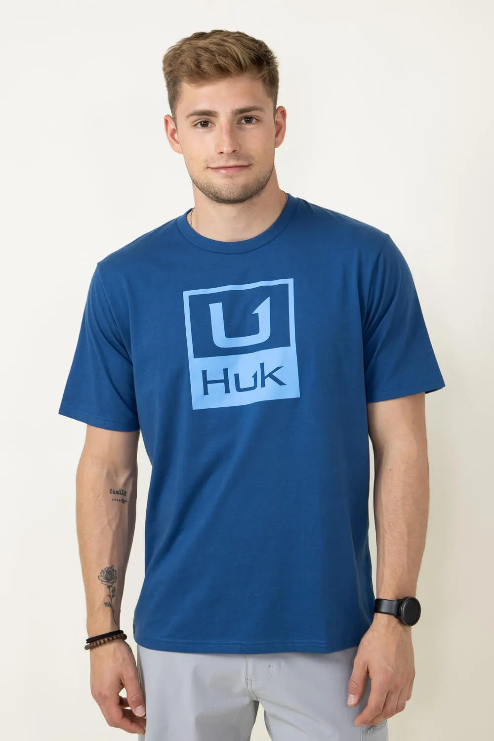 Huk Fishing Huk Stacked Logo T-Shirt for Men in Navy Blue | H1000427-489-SETSAIL sold by Glik’s product image thumbnail 3