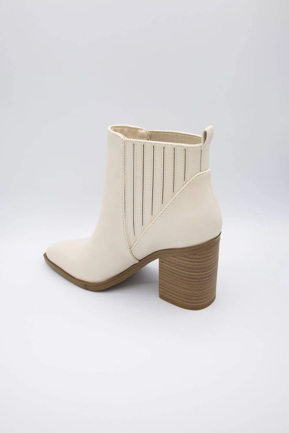 Soda Duvet Block Booties for Women in Off White | DUVETS-S OFF WHITE sold by Glik’s product image thumbnail 4