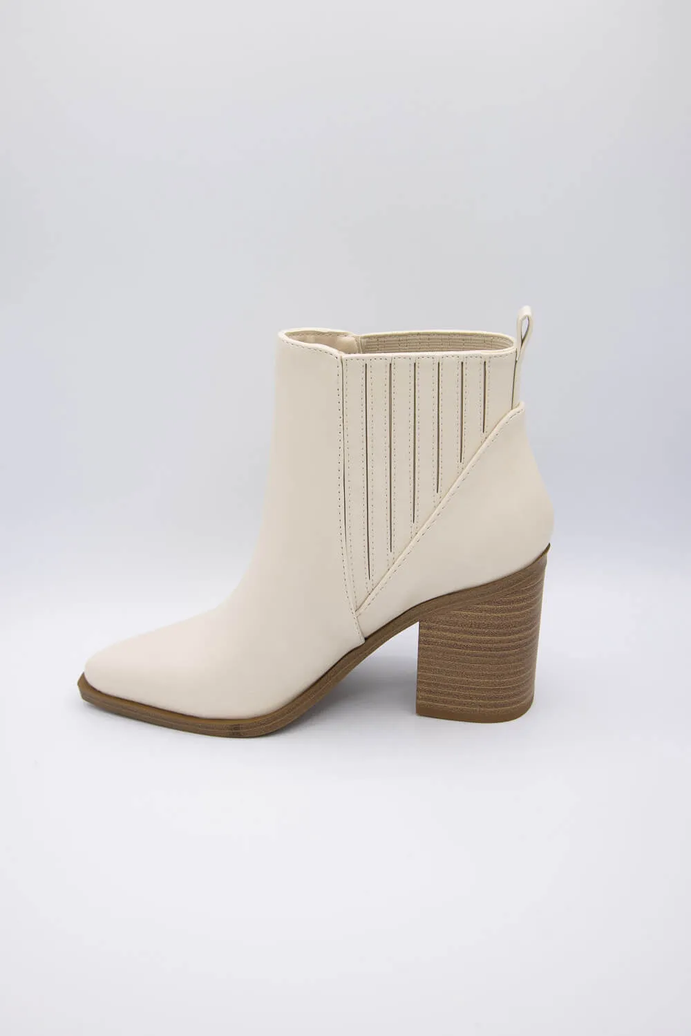 Soda Duvet Block Booties for Women in Off White | DUVETS-S OFF WHITE sold by Glik’s product image thumbnail 3