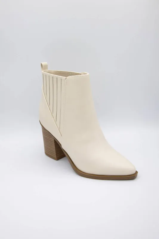 Soda Duvet Block Booties for Women in Off White | DUVETS-S OFF WHITE sold by Glik’s