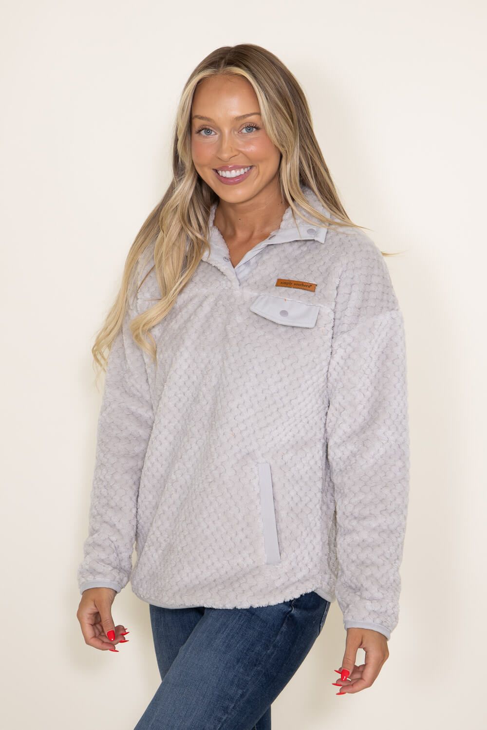 Simply Southern Simply Soft Pullover for Women in Grey | PP-0223-SIMPLYSOFTPULL-FOG sold by Glik’s product image thumbnail 3