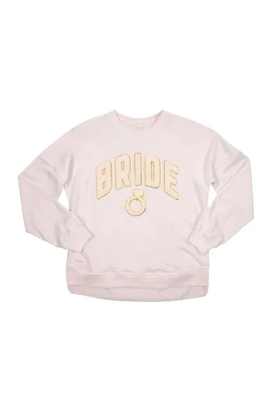 Simply Southern Sparkle Bride Sweatshirt for Women in White | PP-0123-SPARKLE-CREW-BRIDE made by Glik’s