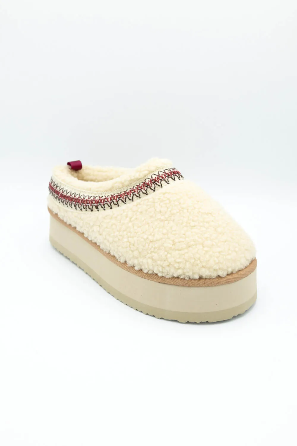 Simply Southern Platform Sherpa Slippers for Women in Cream | PP-0024-SLIPPER-PLTFRM-CRM sold by Glik’s