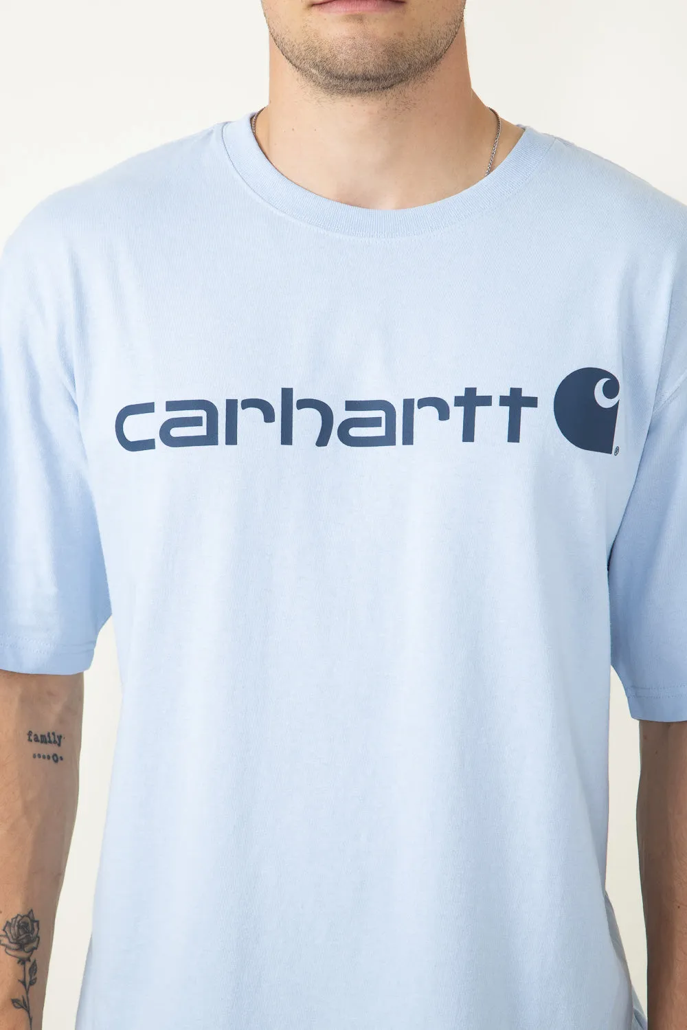 Carhartt Loose Fit Heavyweight Logo Graphic T-Shirt for Men in Blue | K195-HC5-FOGBLUE sold by Glik’s product image thumbnail 4