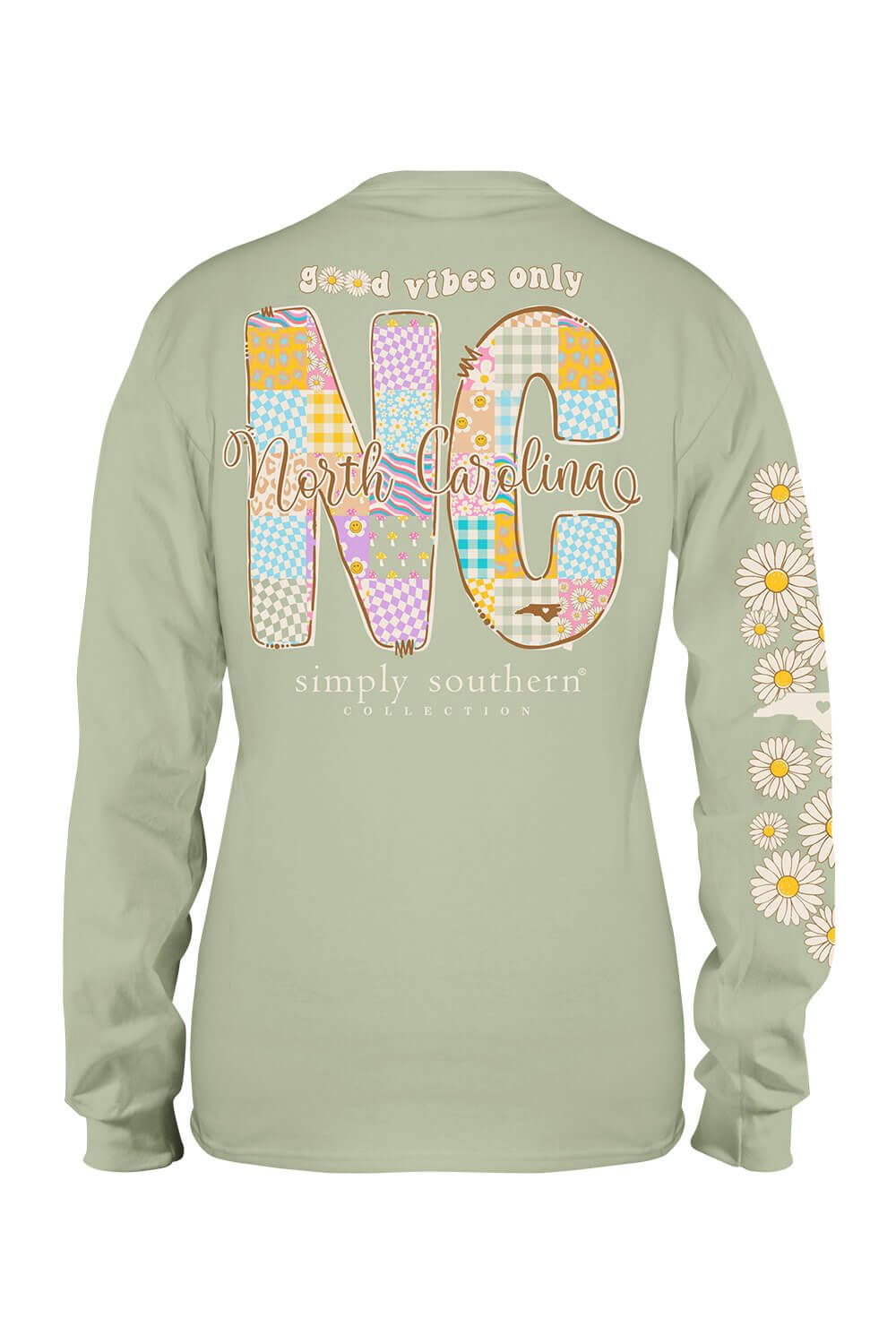 Simply Southern Long Sleeve North Carolina T-Shirt for Women in Sage | LS-STATE-NC-SAGE sold by Glik’s product image thumbnail 3
