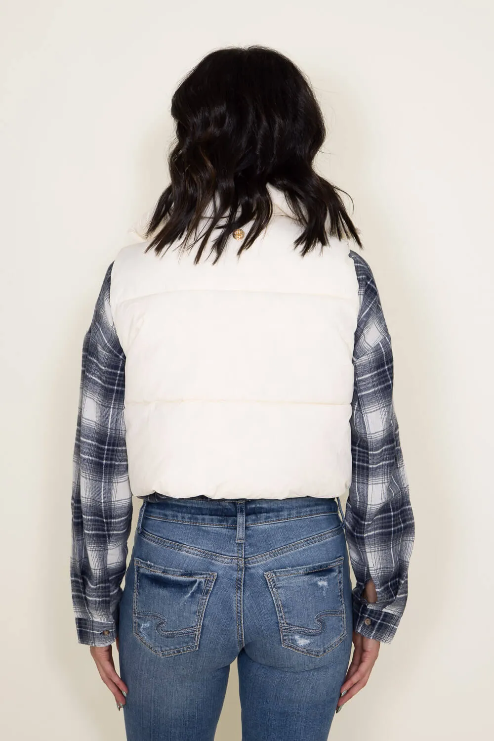 Simply Southern Cropped Puffer Vest for Women in Cream | PP-0223-PUFFY-VEST-CREAM sold by Glik’s product image thumbnail 3