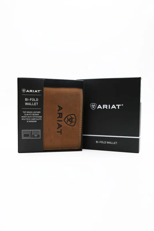 Ariat Bi-Fold Embroidered Wallet in Brown | A3548244-BROWN sold by Glik’s