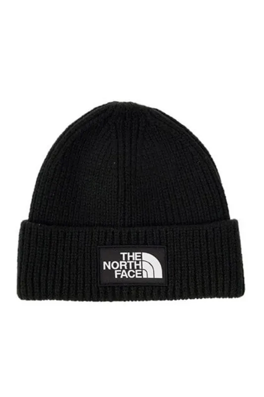 The North Face Logo Box Cuffed Beanie in Black | NF0A3FJX-JK3 sold by Glik’s